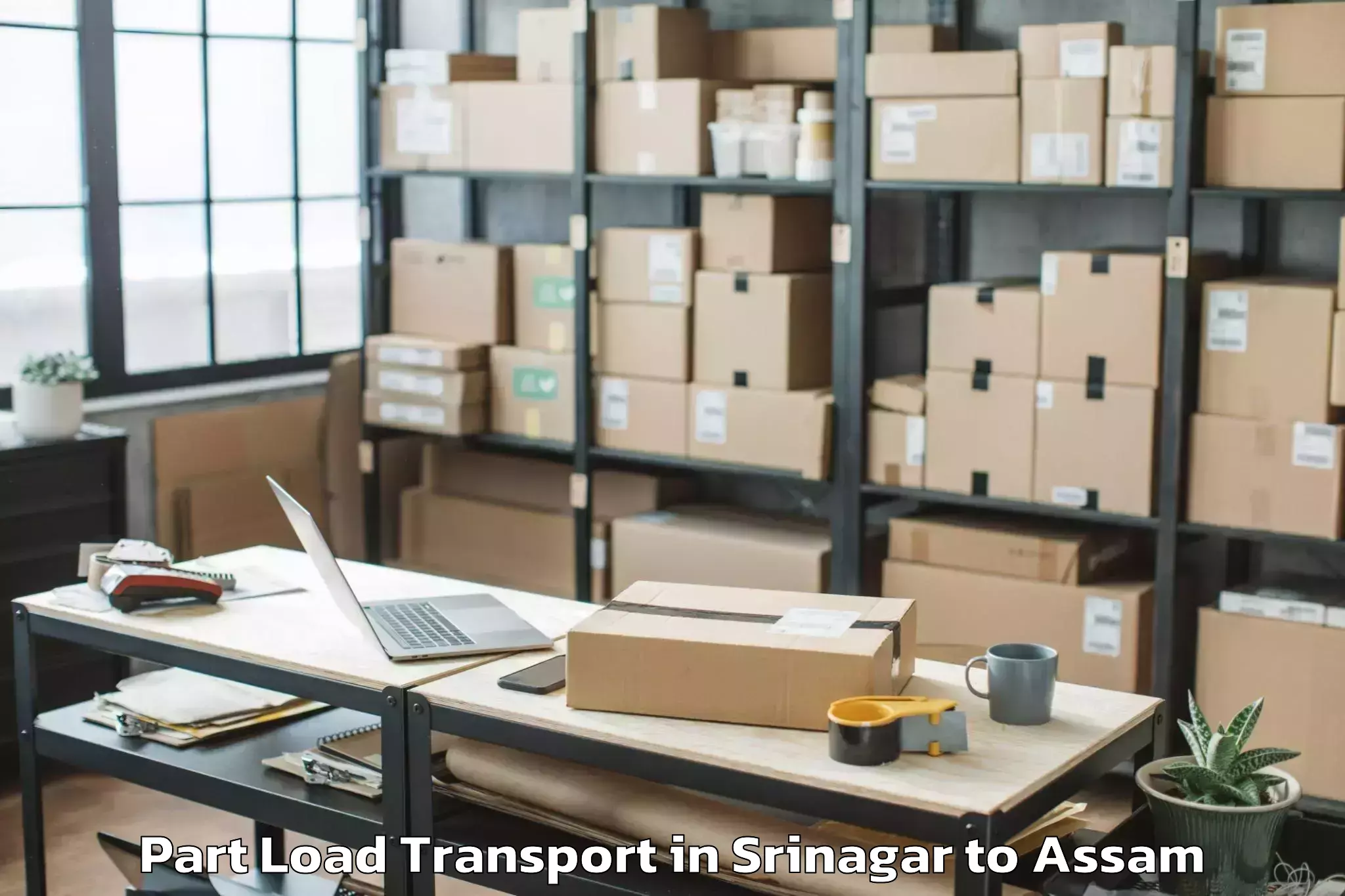 Leading Srinagar to Sualkuchi Part Load Transport Provider